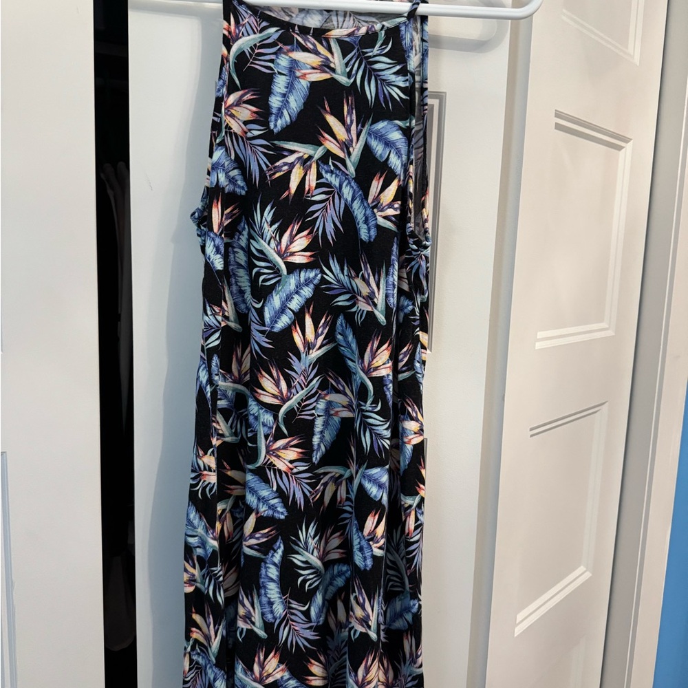Tropical Print Maxi Dress